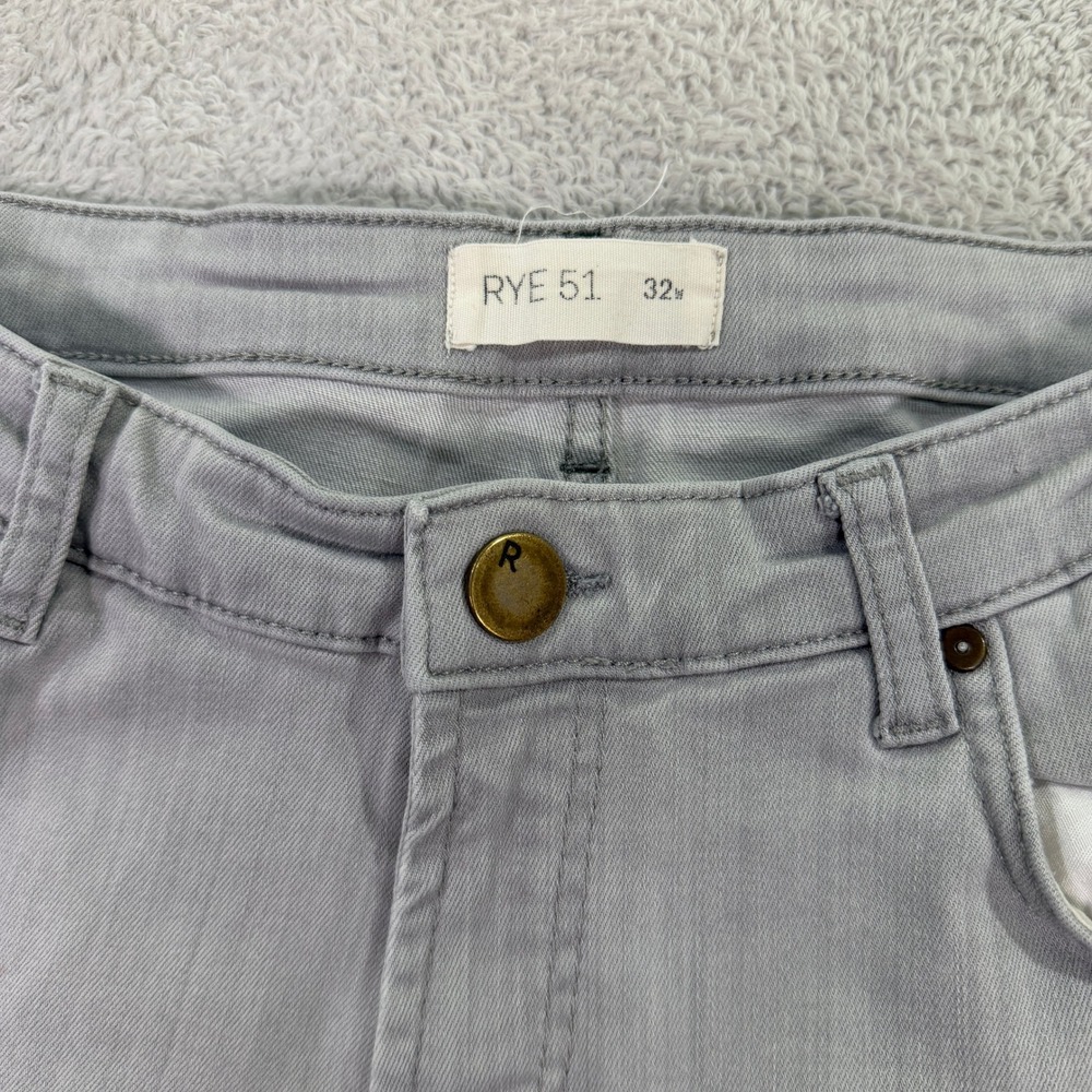 Rye 51 Mens 32x30 Pants Gray Slim Straight Cotton Lyocell Blend Luxury Casual - Picture 4 of 11